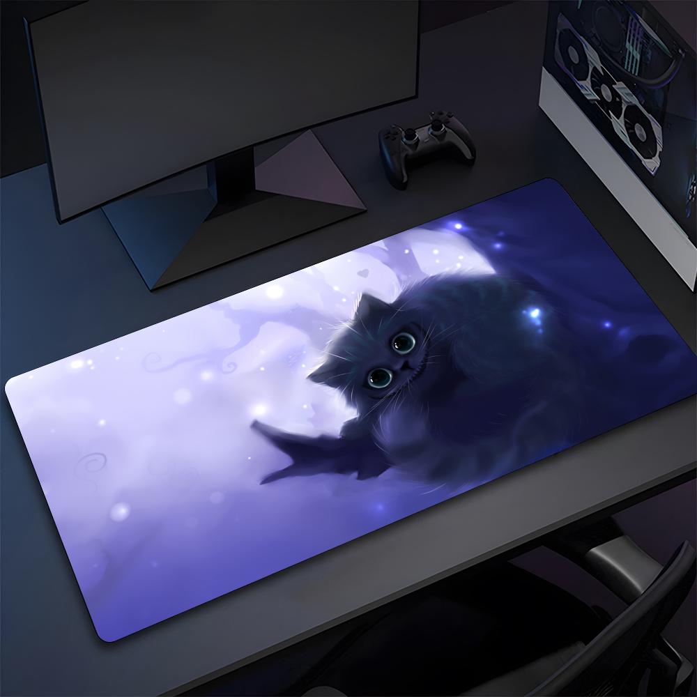 Schwarze Katze Schreibtischunterlage Niedliches Mauspads Hohe Qualität Natürliches Gummi Mauspads Das Professionellste Waschbare Laptop-Mauspads