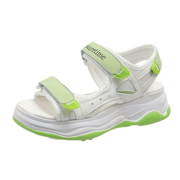 

Весенне-летние новые сандалии спортивного стиля с одной лямкой, открытым носком, на толстой подошве 35 зелёный