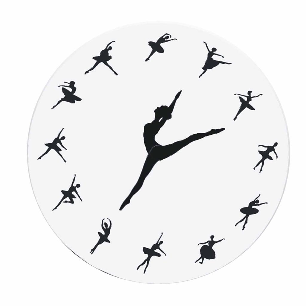 Ballerina Wanduhr Leise Acryl Ballett Tanzen Hängende Dekoration für Zuhause Wohnzimmer Schlafzimmer