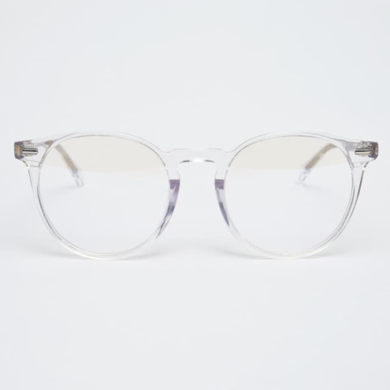 Aloeyewear [illusionist] Oversized Boston Frame Round Horn-rimmed Transparent Clear Glasses IL7411 2020G Blue Light Lens Selection