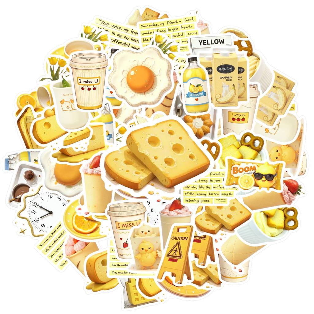 35pcs Playful Food Stickers Cute Breakfast Stickers Funny Stickers For DIY Phone Laptop Scrapbook Bike Guitar Laptop