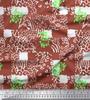 Soimoi Purple Japan Crepe Satin Fabric Brush Stroke & Leopard Animal Skin Printed Fabric 1 Metre 42 Inch