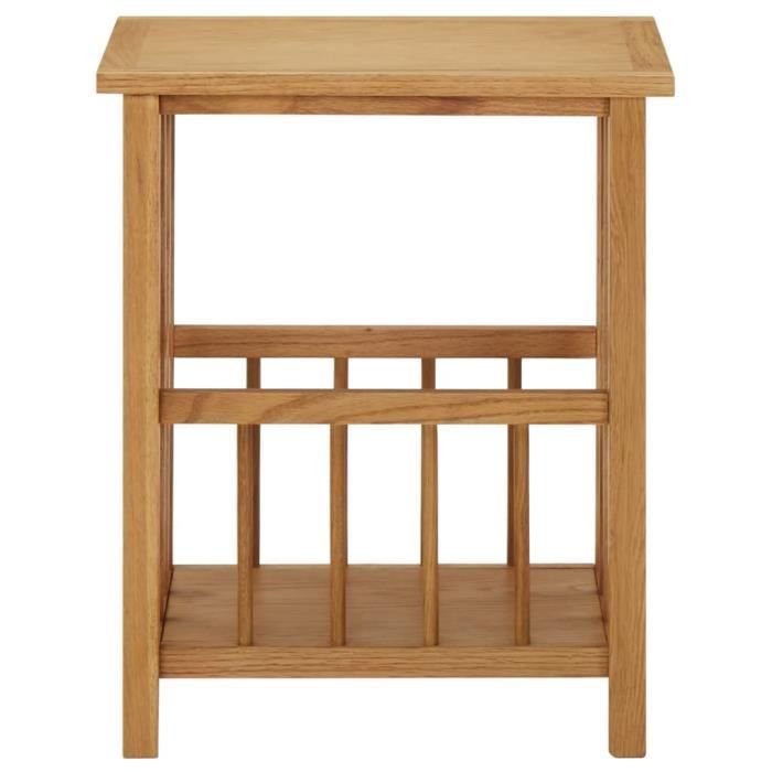 VidaXL Table à revues 45x35x55 cm Bois de chêne solide