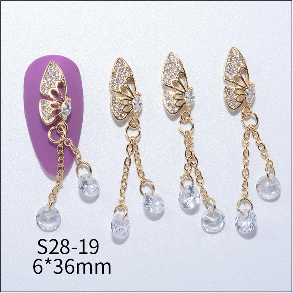 Accessories Nail Art Decorations Butterfly Pendant Chain Nail Jewelry Nail Rhinestones Nail Zircon