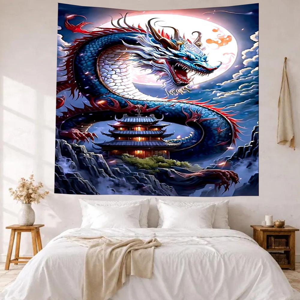 Dragon Wall Decor Tapestry Art For Pet Memorial Birthdaywedding Party Backdrop Family Gift