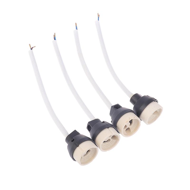 4Pcs Ceramic Gu10 Base Socket Adapter Wire Connector Porcelain Halogen Gu10 Lamp Holder Lampholder For Led Spot Light Bulb