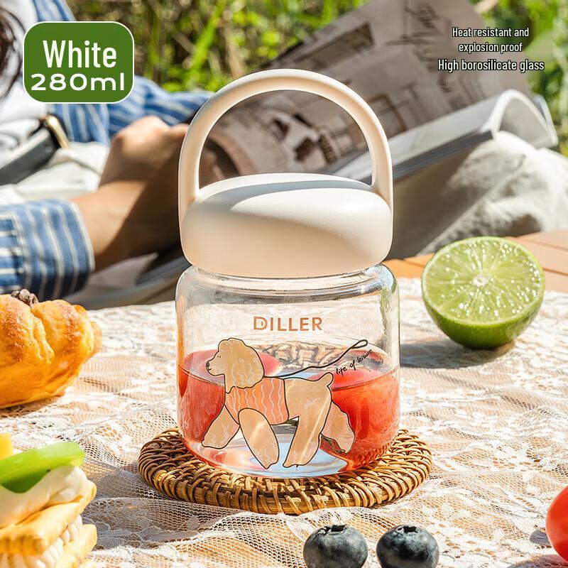 Dilebaier Mini Portable High-Temp Glass Mug