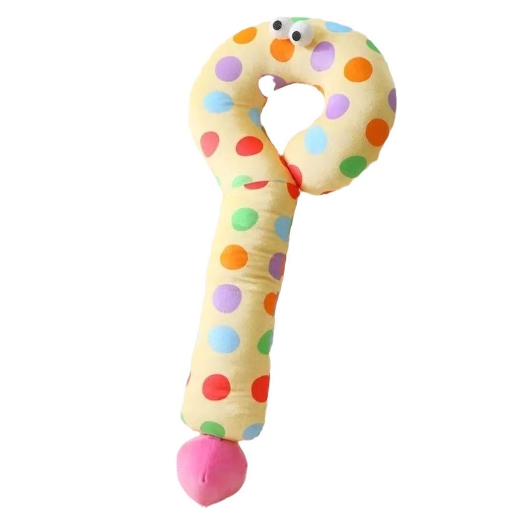 Generic Question Mark Plush Pillow Polka Dot Cartoon Eyes Multi Use Neck Body Pillow For Female Leg Clamping Sleeping Sofa Decor