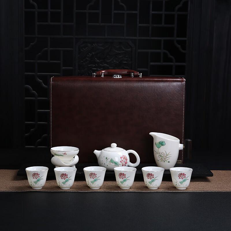 Chaxun Mutton Fat Jade Porcelain Tea Set