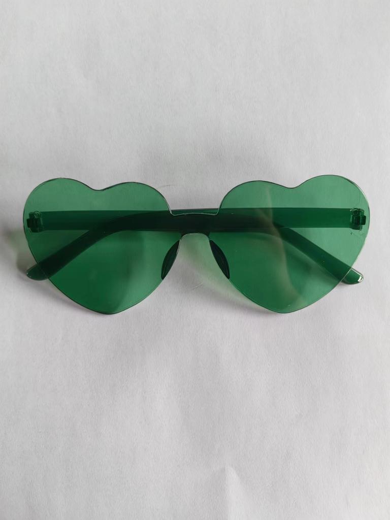 2817 Peach Heart Sunglasses, Love Sunglasses, Trendy Frameless One-Piece Sunglasses