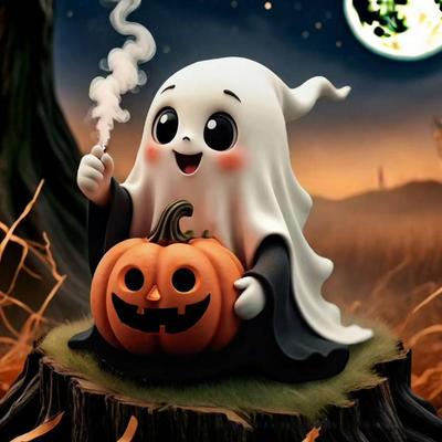 Halloween Ornament Atmosphere Decor Spooky Halloween Ghost Pumpkin Sculpture Haunted House Decor Realistic for Fireplace
