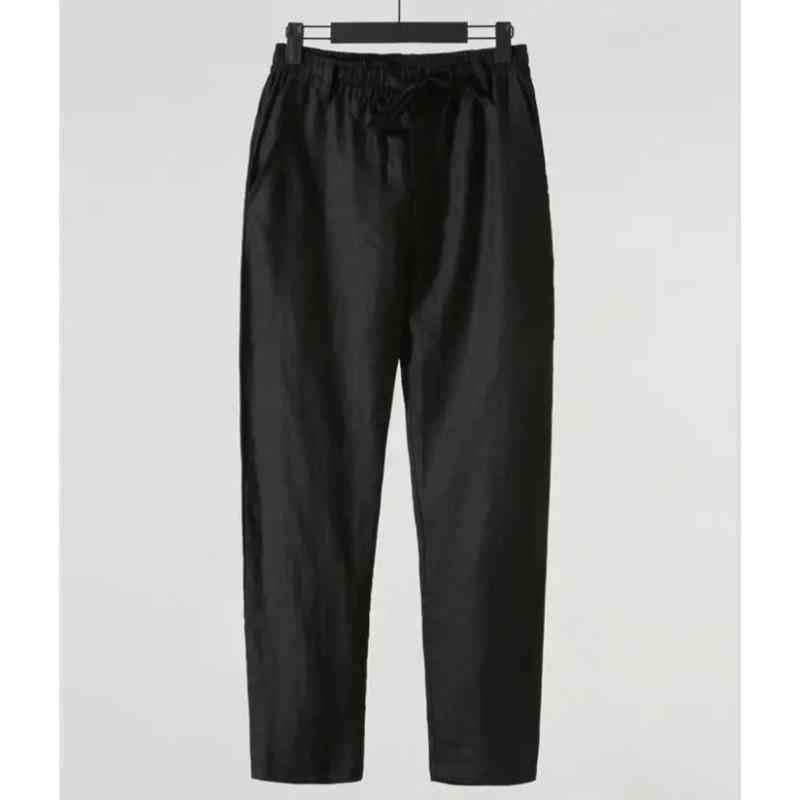 Einfarbige Leinenhose Herren Locker Leinen Freizeit Hose Frühling Sommer Zuhause Gerade Weich Bequem Hose
