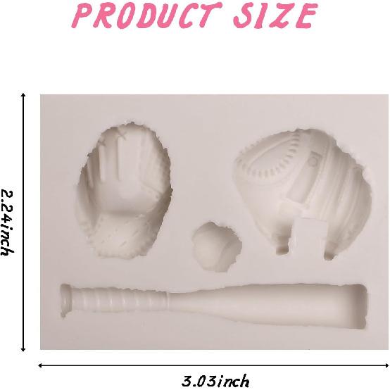 3D Baseball Fondant Molds Sports Ball Silicone Molds Sports Theme Baking Tools for Cake Decoration Chocolate Candy Baking Polymer Clay Cupcake Topper