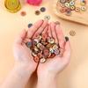 50PCS 20MM Mixed Random Flower Painting Round 2 Holes Wood Wooden Buttons for Sewing Crafting