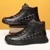 Cotton Shoes Men's Velvet Winter Warm Cowhide High-top Men's Shoes Cold-proof Snow Boots Men's Comfortable Shoes