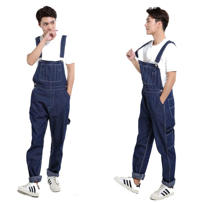 Bretelles homme salopette en jean grande taille pantalon droit jean bleu clair plus de tailles 30-48 50