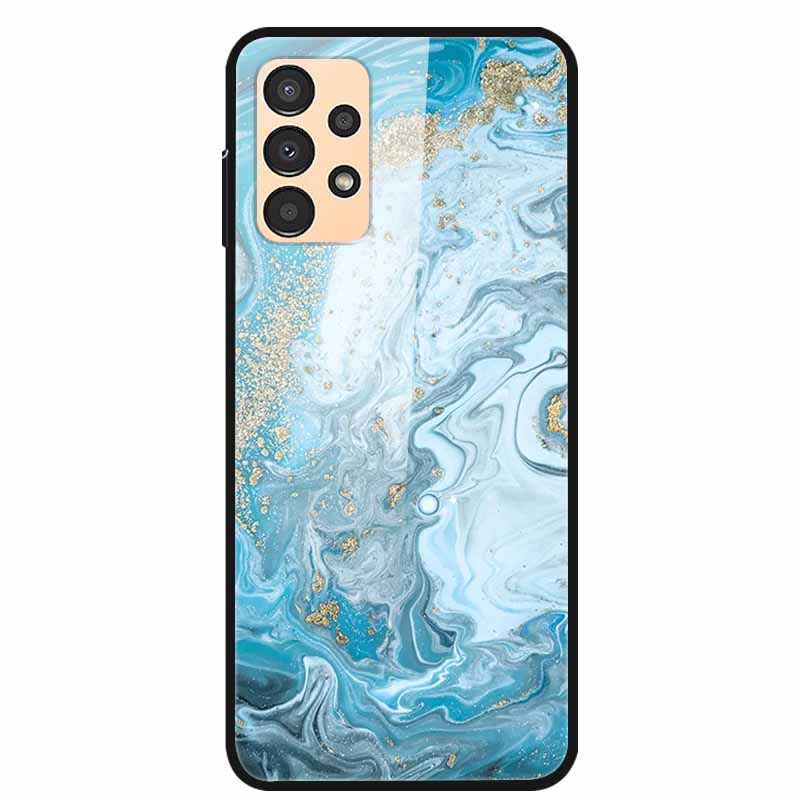 Funda para Samsung A53 5G 2022 Mármol Vidrio Templado Tapa Dura para Fundas de Teléfono Samsung Galaxy A33 A73 5G Protección Fundas