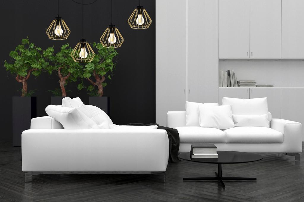 Golden Spider Ceiling Hanging Lamp, Wire Plafon