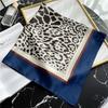 Women's 70cm Leopard Print Silk Scarf - Versatile Square Scarf for Professional and Casual Wear