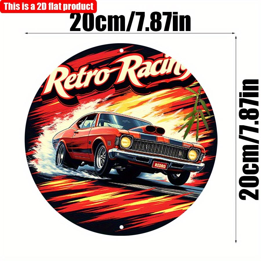 

2D плоский 20*20 см 1 шт ретро гоночный узор стиль Бохе деревянный подвесной орнамент, классический красный горячий автомобиль узор линия огня скорость дизайн настенный кулон, подходит 20*20cm