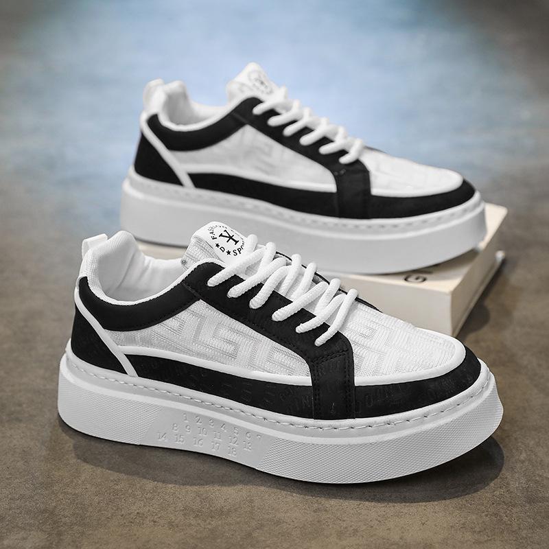 2025 Men s Casual Round Toe Lightweight Sneakers - Breathable Mesh with Thick Sole 43