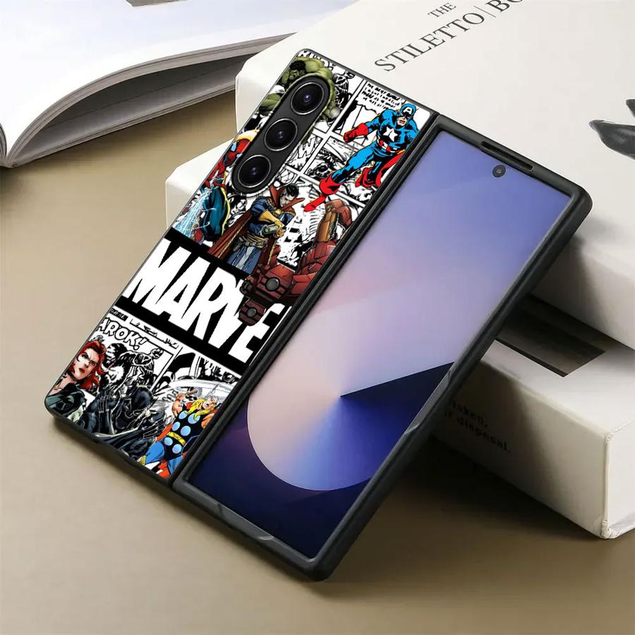 Case for Samsung Galaxy ZFold6 ZFold4 ZFold3 ZFold5 ZFold7 Z Fold 7 6 5 4 3 Back Phone Cover Marvel Cartoon Iron Man Hulk