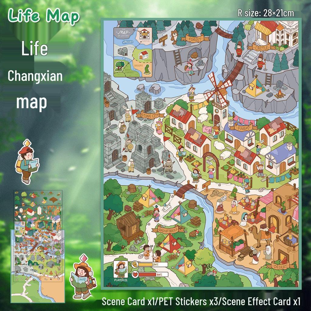 Yi Lan Landscaping Large 3D Stereo Miniature DIY Journal Stickers