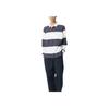 Uniqlo X JW Anderson Collaboration SS25 Striped Patchwork Design Loose Long Sleeve Polo Shirt Unisex Tops Navy-Blue 477796-69