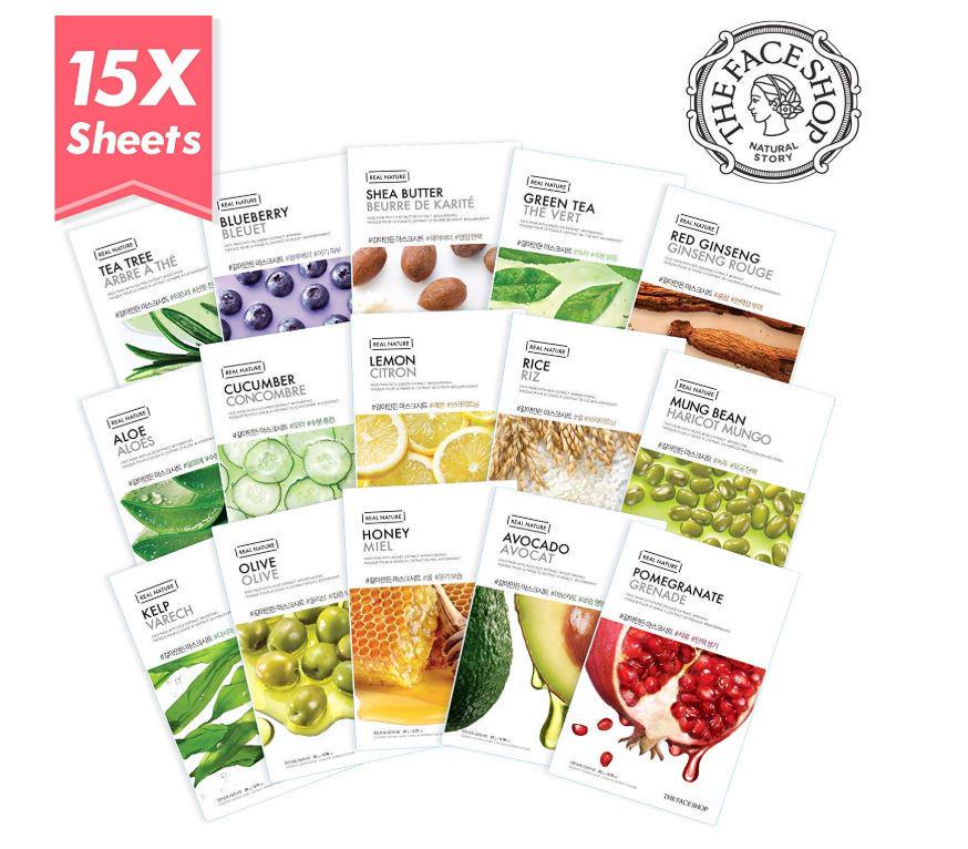 Buy The Face Shop Facial Mask Sheets (Pack of 15) at affordable prices — free shipping, real