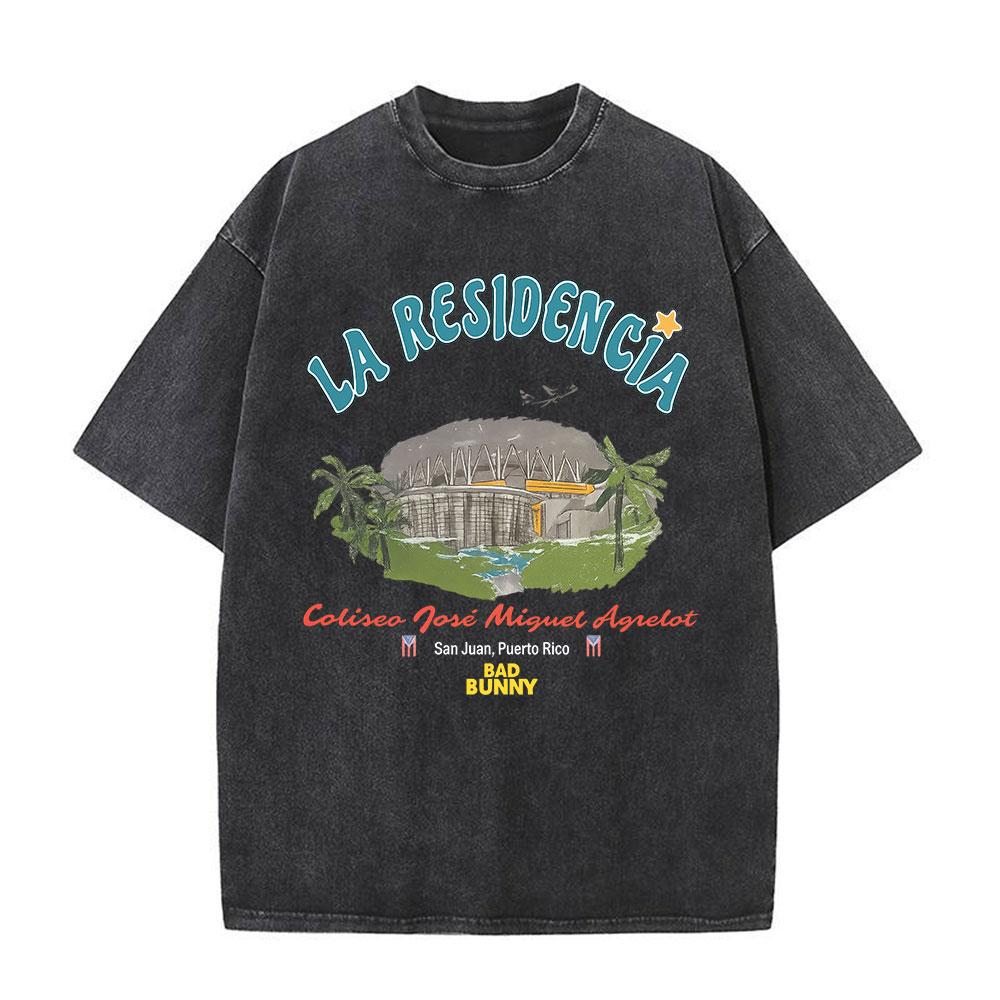 Washed Vintage Bad Bunny DTMF Tour Merch T Shirt Debi Tirar Mas Fotos Tshirt Men Women Fashion Hip Hop Oversized Tshirts Tops