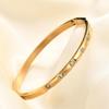 European-American 18K Gold & Zircon 4MM Titanium-Steel Bracelet - Versatile, Fashion-Forward, Simple Design for Couples and Women