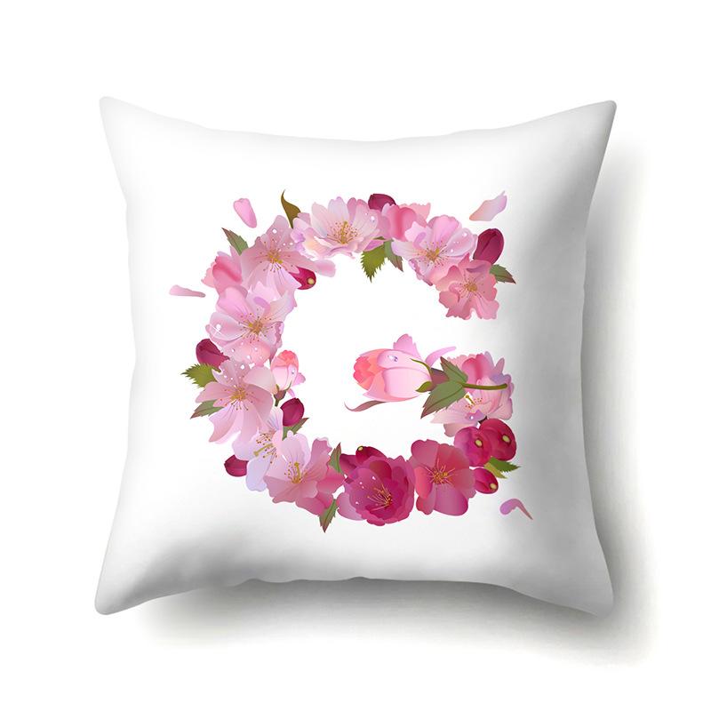 Polyester Kissenbezug Heim Auto Dekoration Druck Kissenbezug 26 Englische Buchstaben Kissenbezug