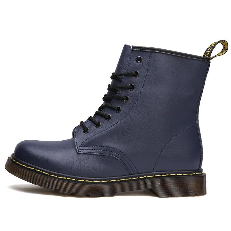 Fashion Genuine Leather Men Classic Six Hole Boots Fashion British Style Riding Short Ankle Boots Outdoor Boots Size 35-48 Women's Boot