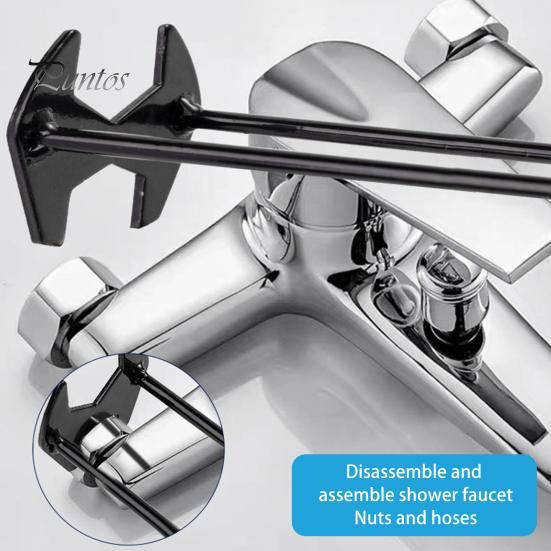 2 Bucăți Cheie Multifuncțională pentru Chiuvetă Rotație 360 de Grade Accesorii pentru Baie Casă Întreținere Țevi Kit Cheie Hexagonală cu Patru Gheare