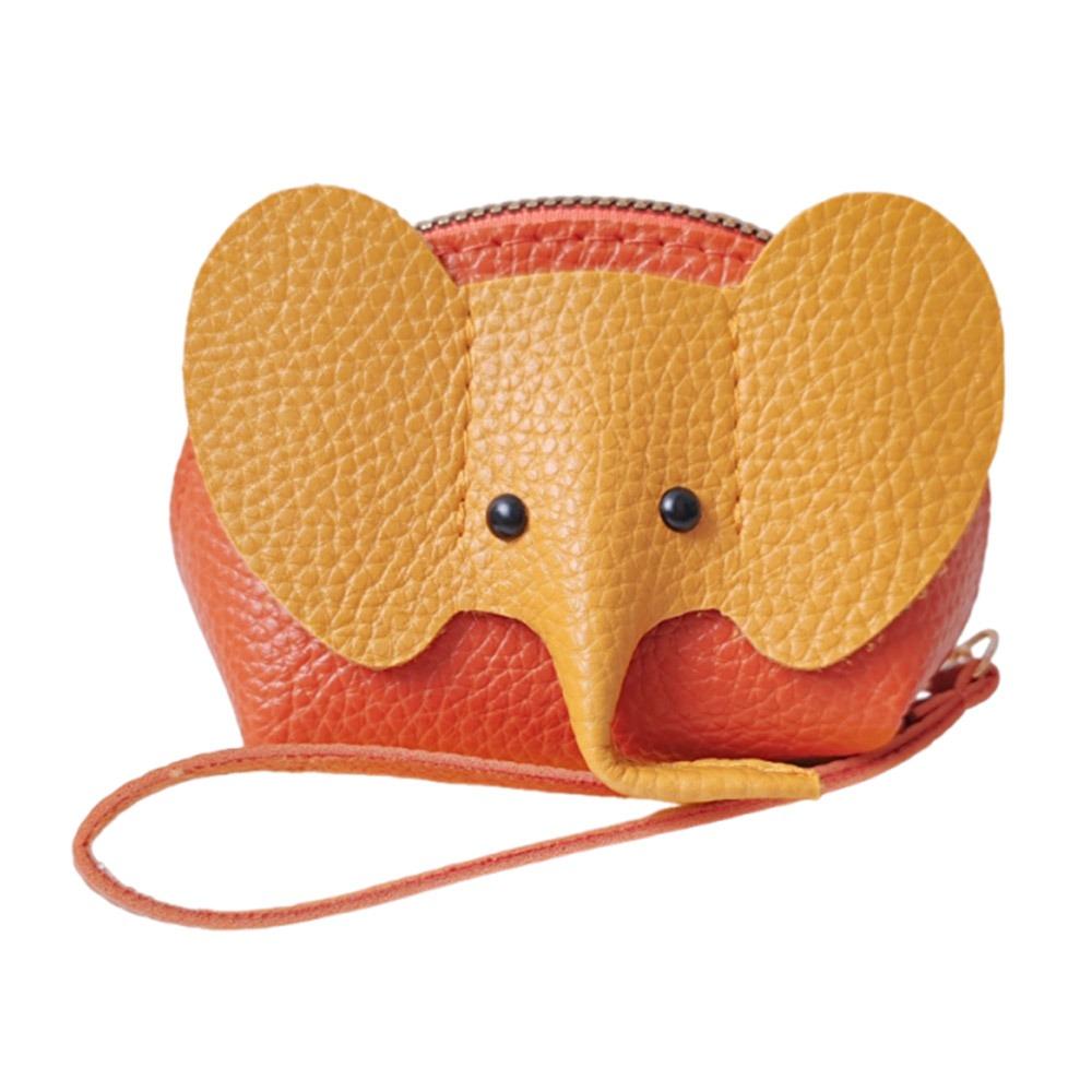 Pendant Design PU Leather Elephant Bag Multifunctional Zipper Closure Coin Purse Key Ring Creative Design Money Pouch Key Holder