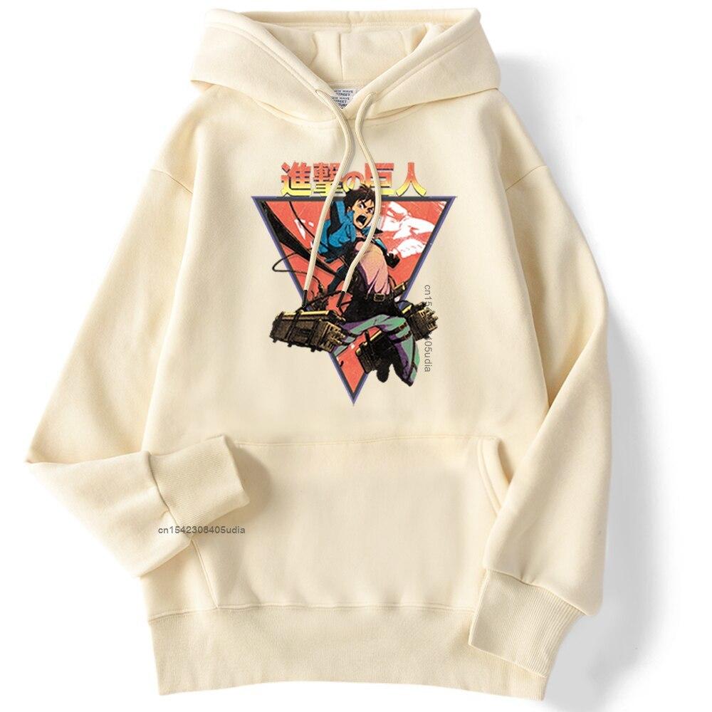 Уличная одежда с мультяшным принтом «Атака Титанов», новые толстовки с круглым вырезом, милый свитер, хлопковая толстовка, модная одежда для фитнеса, флисовая одежда унисекс 2XL
