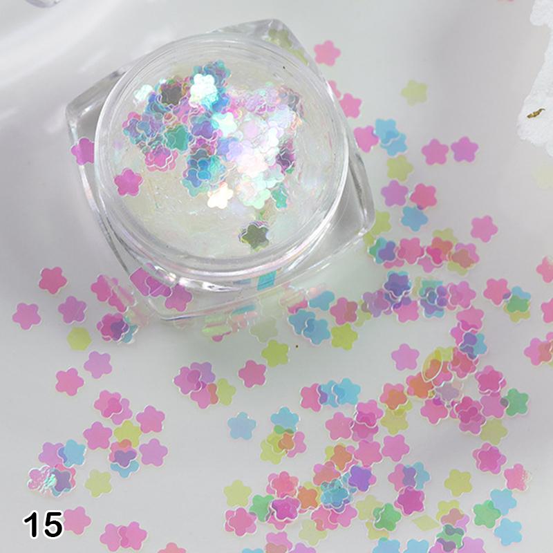 1Box Nail Art Super Glitter Sequins Holographic Northern Nail Art Sequins Lights Laser Flakes Sticker DIY Accessories Manicure