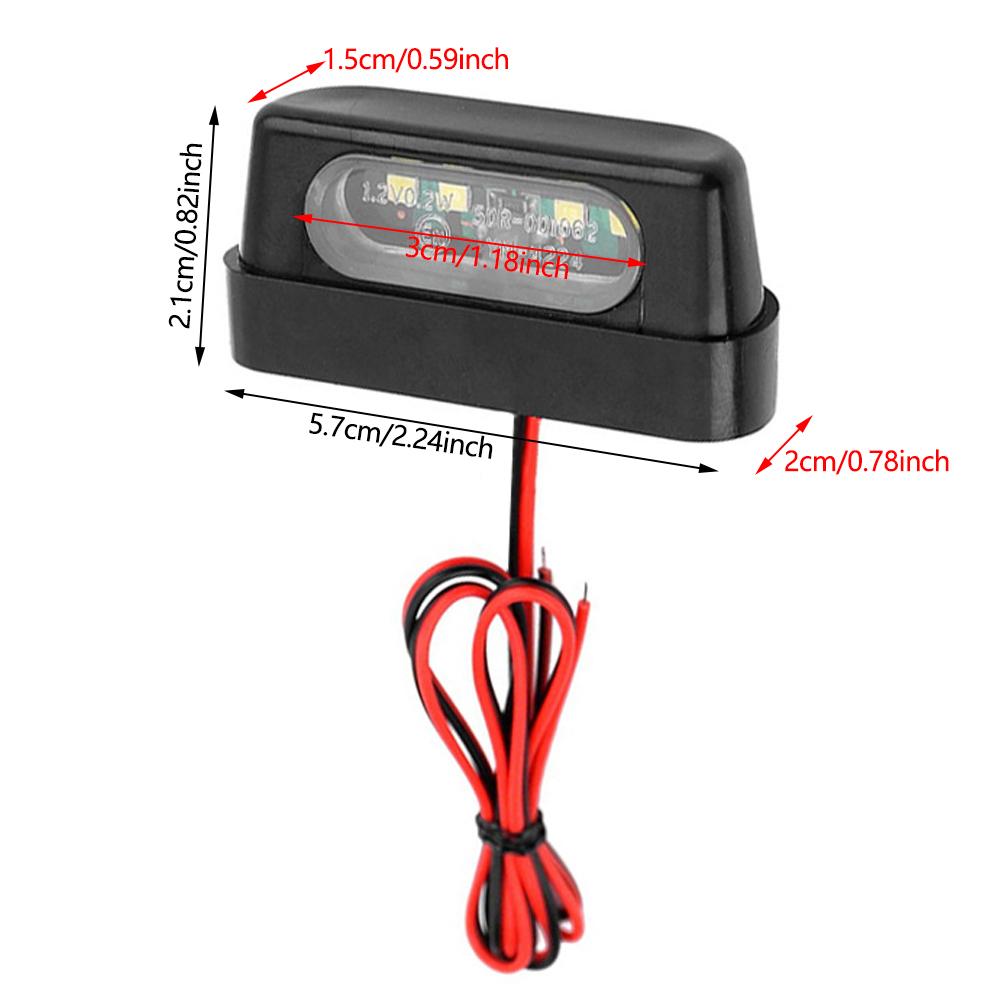 Universal 12V 4LED Motorcycle License Plate Light Rear License Plate Light With Emark Rear Tail Lamp Motorcycle Indicators Light
