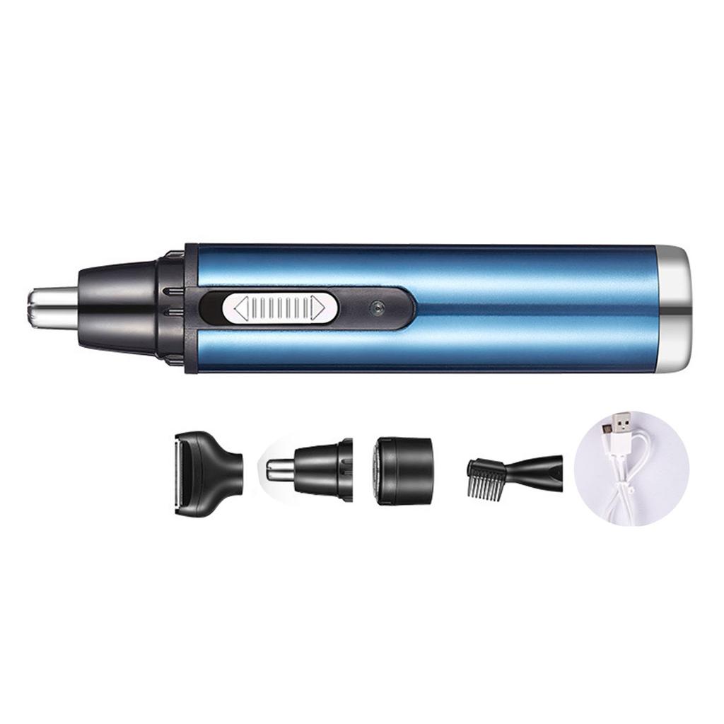 4 in 1 Nose Hair Trimmer USB Water Resistant Cleanable Detachable Mini Electric Nasal Hair Trimmer