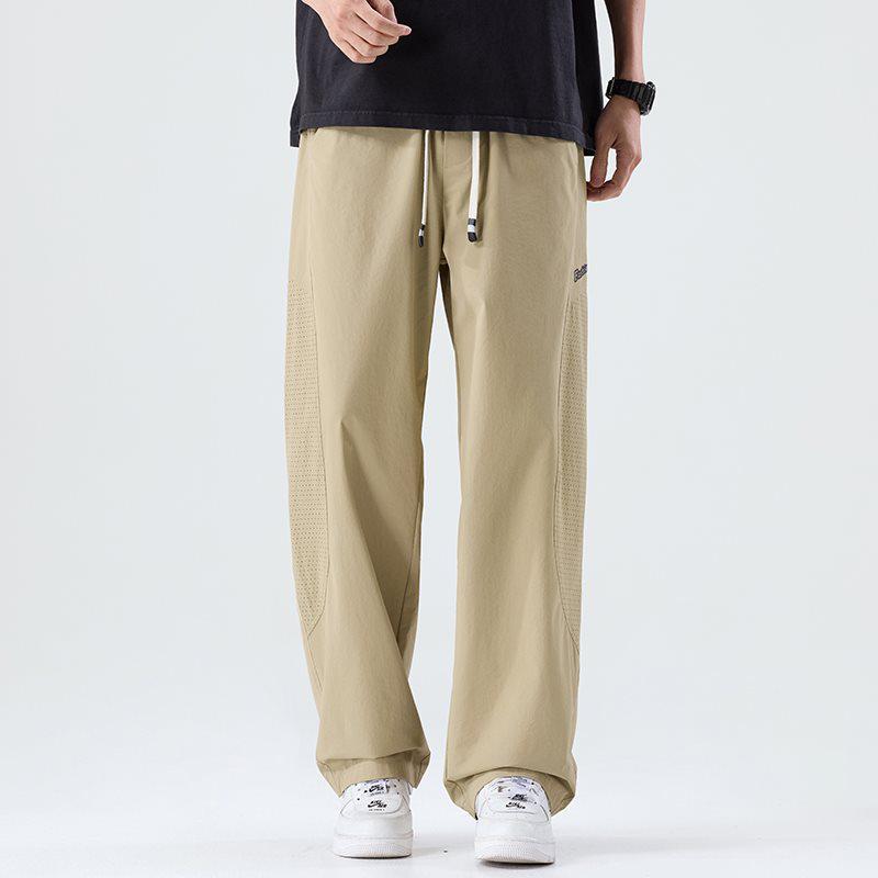 

Men s Summer Ice Silk Breathable Mesh Pants: Loose, Casual, Comfortable, Versatile, Tall Slimming, Trendy XXXL хакі