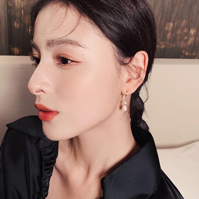 Baroque Freshwater Special-Shaped Pearl Ear Buckle Women'S French Rice Freshwater Pearl Earrings Ear Jewelry
