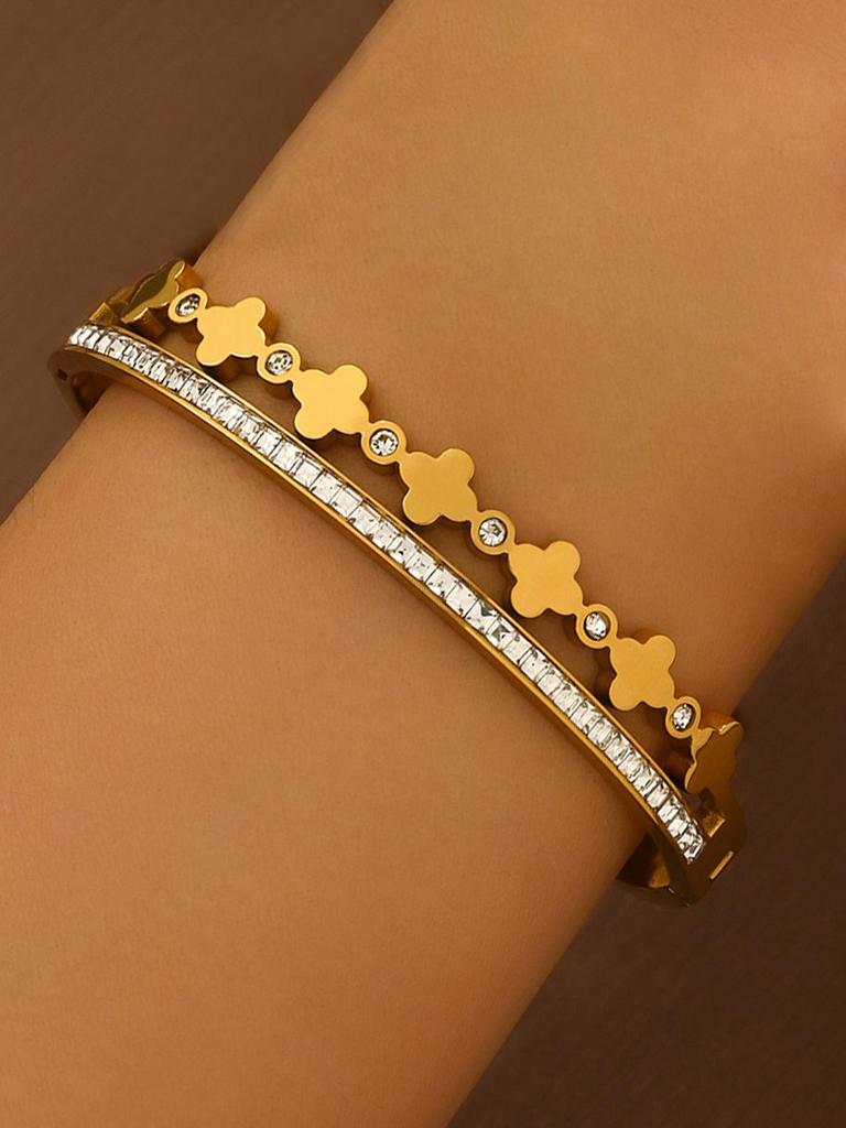 Elegantes Zirkonarmband - Weißer Titanstahl für Damen