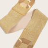 Simple Elastic Wide Waist Belt For Women Gold Metal Hook Buckle Waistband For Everyday Wear Formal Outfit All Matching