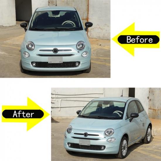 Mat Zwart ABS Voorbumper Bovenste Grille Sierlijst Voor Fiat 500 2016-24