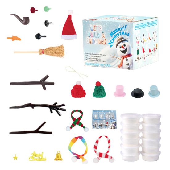 41/86/96/117/131Pcs/Set DIY Christmas Clay Snowman Kit Kids Handmade Build a Snowman Modeling Clay Crafts Xmas Stocking Stuffers Holiday Gift