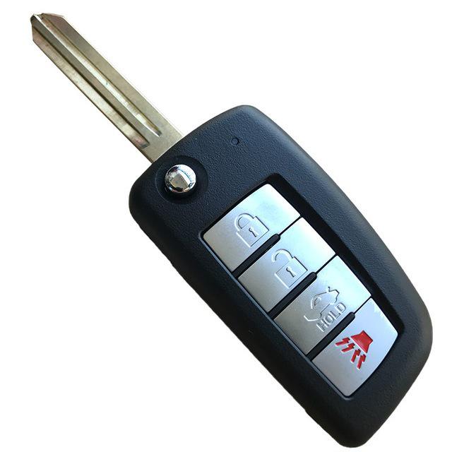 Compatible 433MHz Foldable Remote Key with 3+1 Buttons for NS Radio Wave Control.