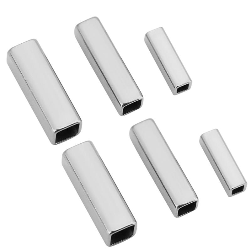 

10pcs Large Hole Stainless Steel Square Spacer Beads 10 15 20 mm Never Fade Necklace Tube Beads For Diy Bracelet Jewelry Making 3x10mm