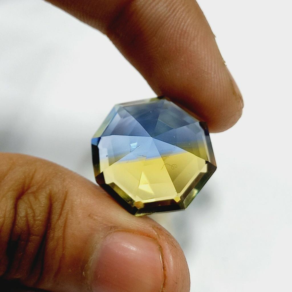 Certified Bolivian Bi-color Ametrine 25 Ct Octagon Faceted Gemstone k838
