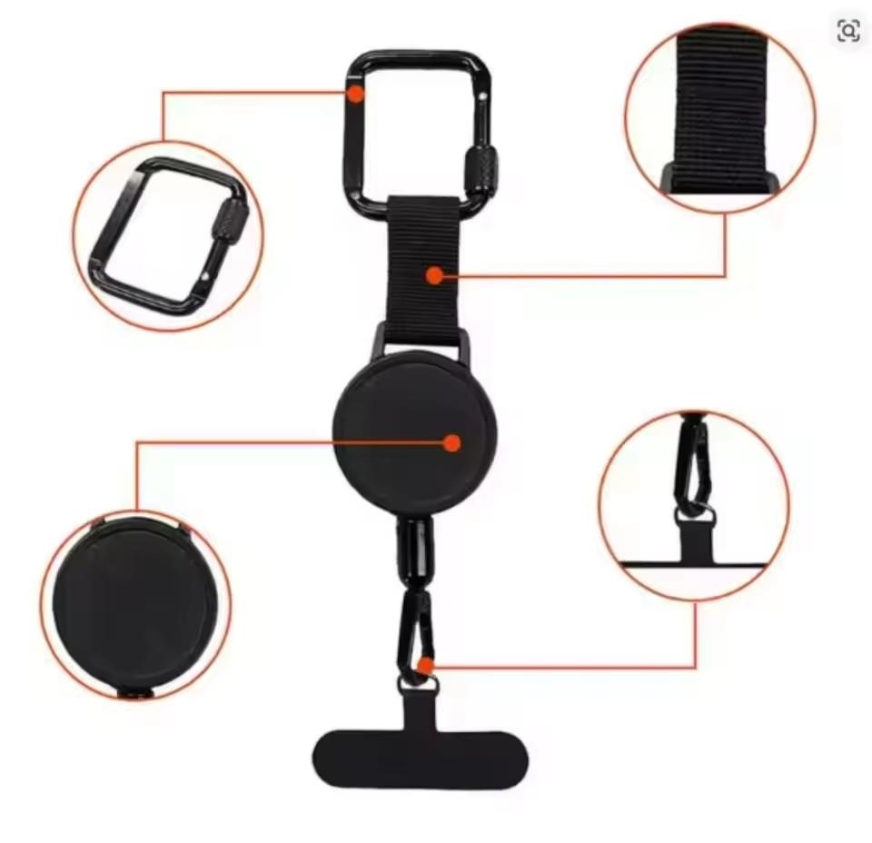 Retractable Keychain Heavy Duty Lanyard Anti-Theft Phone Holder Travel Cellphone Strap Smartphone Safety Tether With Belt Clip