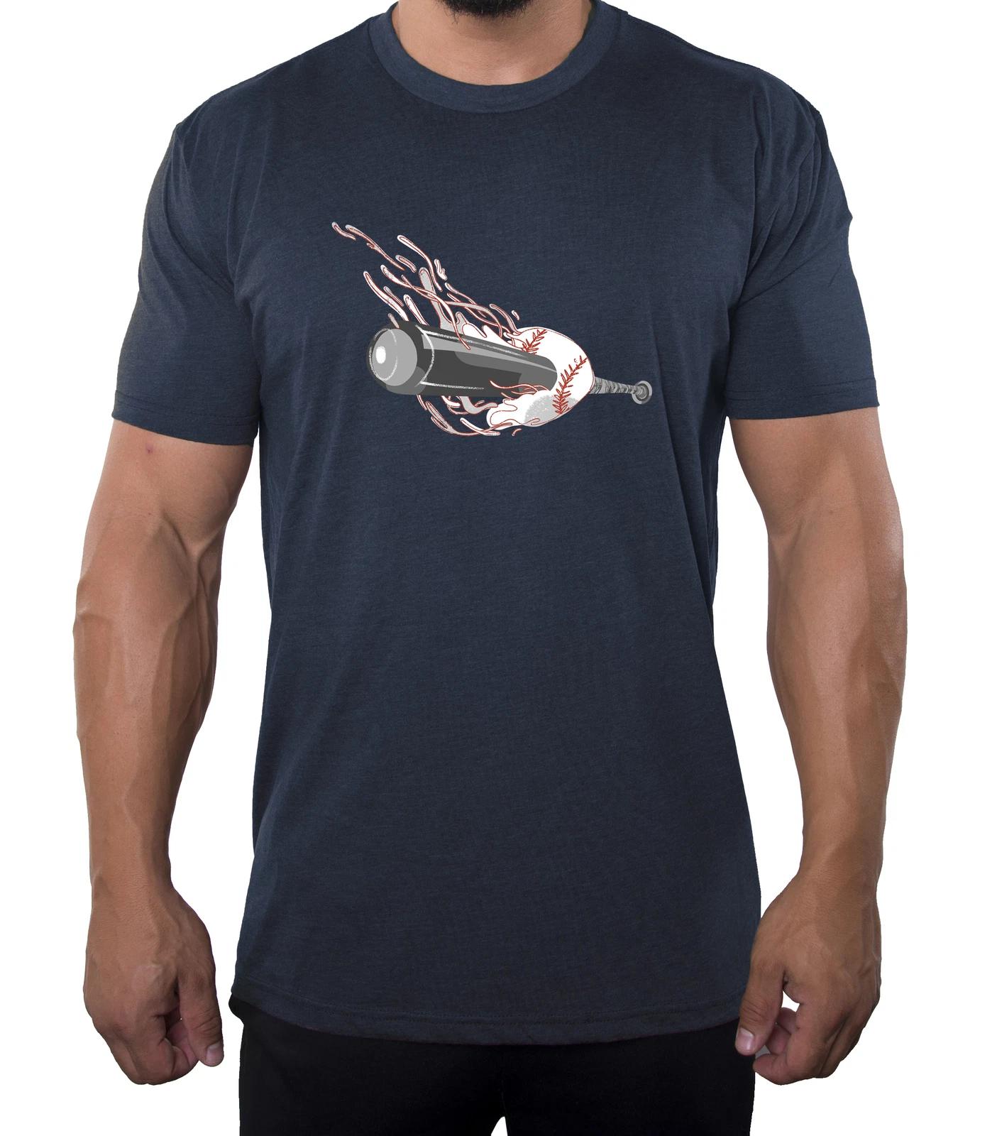 Bat through Baseball Shirt Men s Graphic T-Shirts, Cool Baseball shirts 2XL